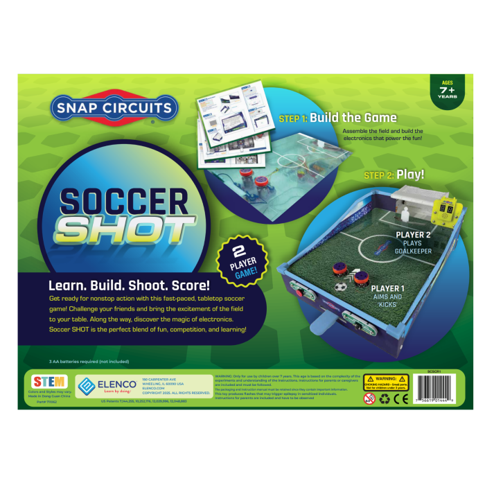 Snap Circuits Soccer SHOT | 2-Player Tabletop Soccer STEM Game 7+