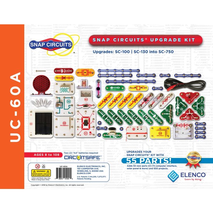 Elenco Snap Circuits UC-60 Upgrade Kit Convert SC-100 to SC-750 Ages 8+ 